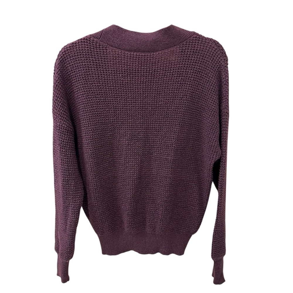 ASTR The Label Stephanie V Neck Wrap sweater in Burgundy Medium - Picture 6 of 11